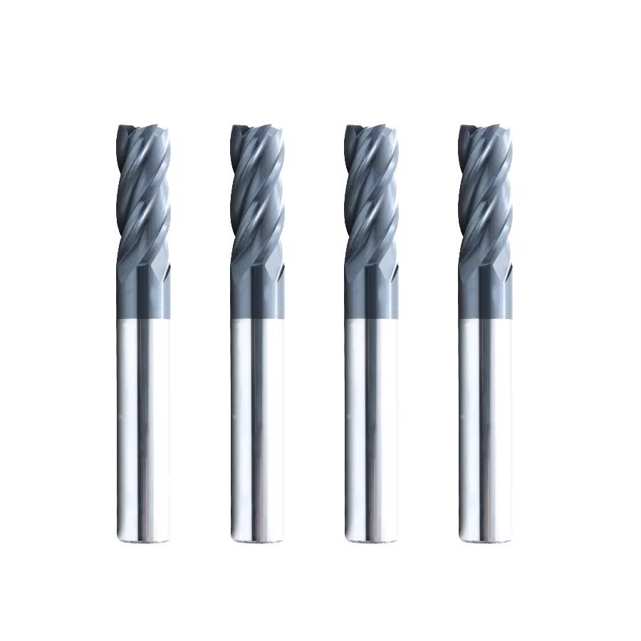 4F Flutes Round Nose Milling Cutter Diamond Coated Solid Carbide End Mill for High Precision Graphite CNC Cutting Tools