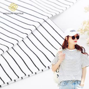 Wholesale Tightly Woven Plain Jersey Striped Pure Cotton Fabric For Casual Wear from china suppliers