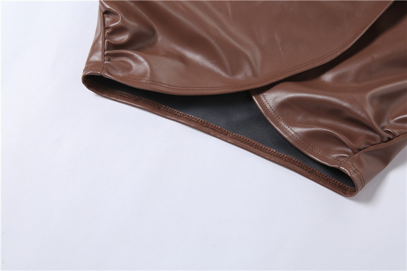 Brown Two Piece Casual Set Sexy Halter Vest Slim Straight Trousers Suit