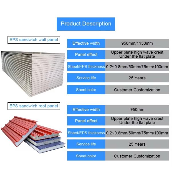 Lightweight Structural Insulated Panels for Metal Panel Warehouse Roofing Material