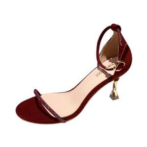 Wholesale YTH006 Sandals Female New Summer Net Red All-Match Stiletto Buckle Sexy Mid-Heel Rhinestone 6cm High Heels from china suppliers