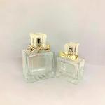 50ml 100ml Exquisite Perfume Bottle Glass Bottle Alloy Bow Spray Empty Bottle