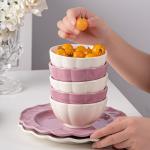 Porcelain Color Stoneware Bowl Set For 6 People Nordic Pumpkin Bowls Ceramic 4.7