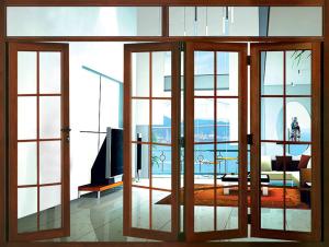 Wholesale UPVC PVC Foldable Sliding Glass Doors 3 Panel Bi Fold Doors Electrophoresis Coating from china suppliers