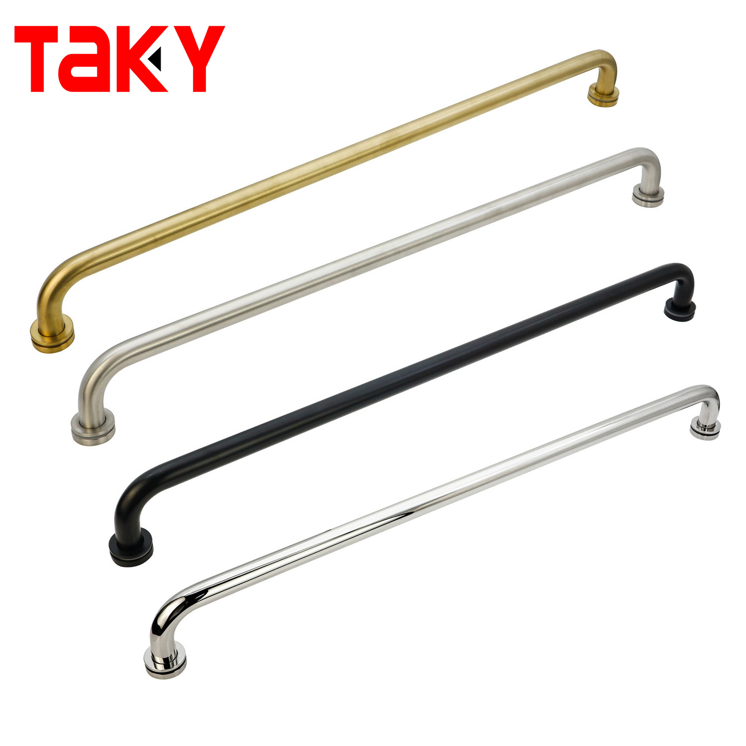 1.0mm Pipe Thickness Stainless Steel D Type Glass Door Pull Handle for Hotel Shower Room