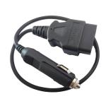 16 Pin OBD2 OBD GPS Cable Black Male Female To Cigarette Lighter