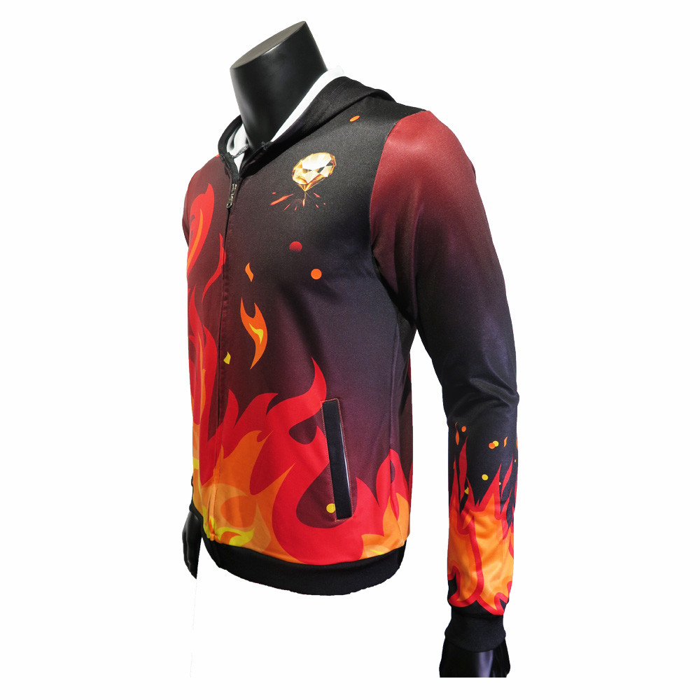 Red / Black Hooded Sports Jacket / Thermal Hoodie Jacket For Spring Autumn