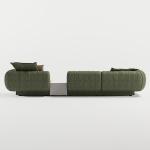 Luxury Comfort Sofa Furniture Set Green Fabric Elegant Interior Decoration