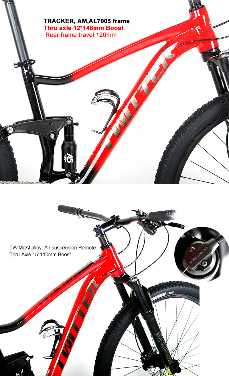 Aluminum Alloy Full Suspension Mountain Bike 27.5 29er Hydraulic Disc Brake