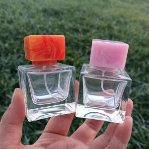 Wholesale Square 50ml Perfume Spray Bottle Bayonet Resin Cap Glass Flat Round from china suppliers