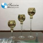 Wedding Part Supplies Glass Candle Holder 3 pcs Set Custom Size Luxury Wedding