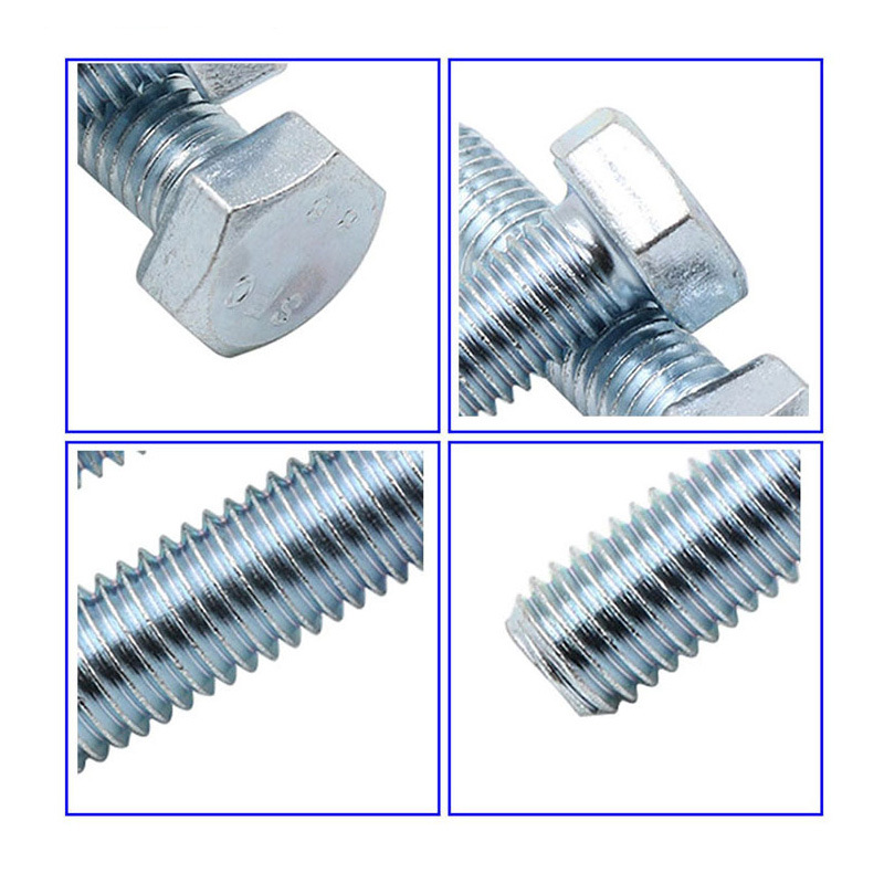 Grade 4.8 8.8 10.9 12.9 M6-M36 M10 DIN931 DIN933 Hex Bolts for Industrial Applications