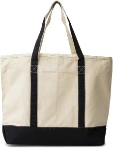 Wholesale Extra Large Canvas Zippered Tote Bag Zip Top 100% Organic Cotton 22 Inches from china suppliers