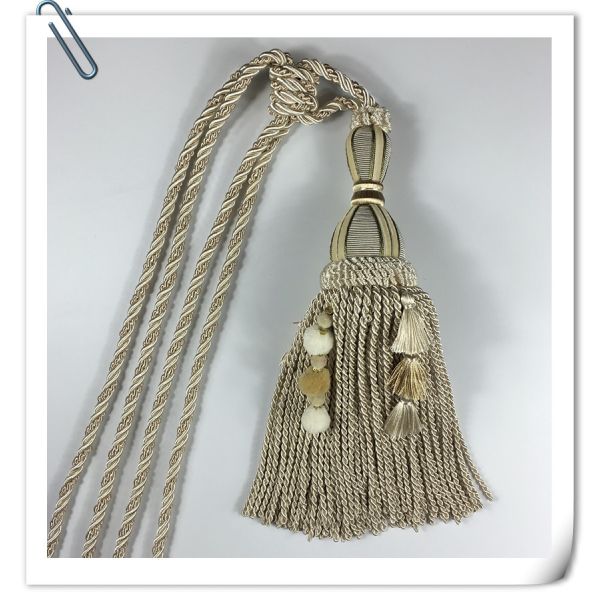2017 factory hot sales cord tassel tieback for curtain accessory decorative