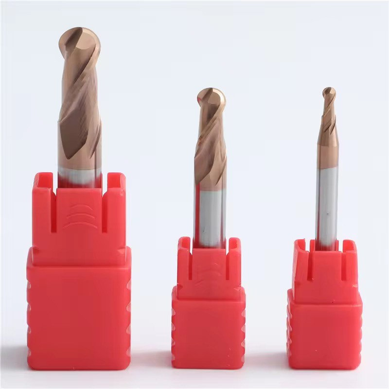 Circular Ball Head Carbide End Mill Cutter HRC55 2 Flute Ball Nose Extended CNC High Hardness Machine Tool Milling Cutter