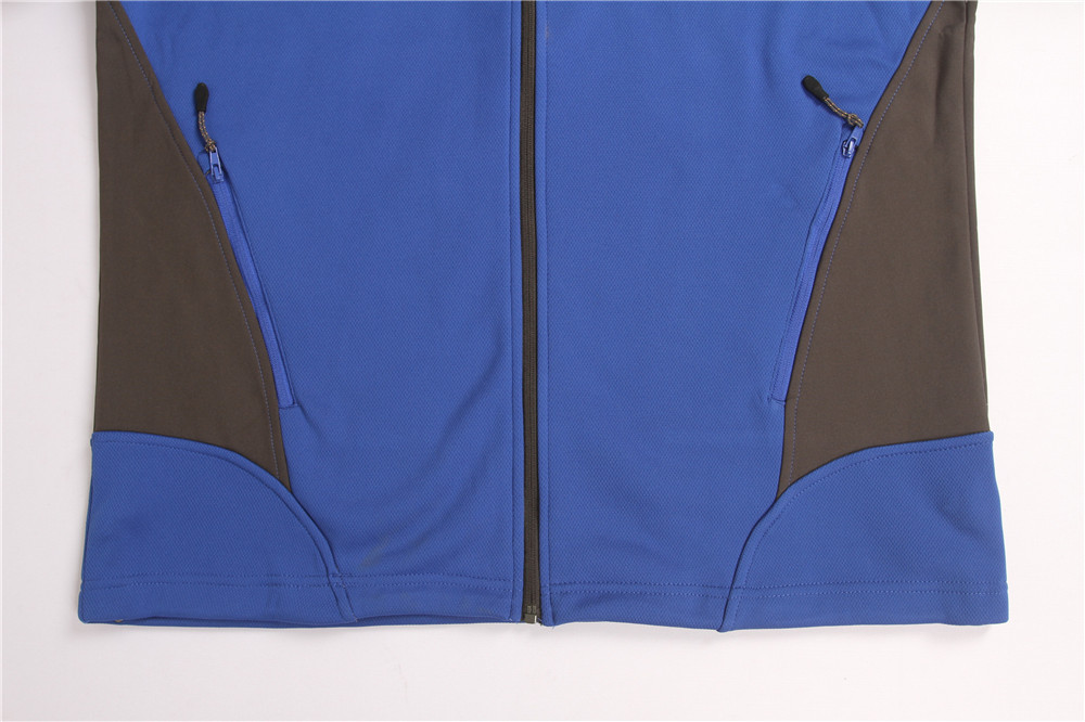 Navy Color Mens Womens 100% Polyester Hooded Softshell Jacket