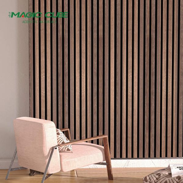 2400*600*21 mm Standard Size Wooden Slats Polyester Fiber Decorative Panel for