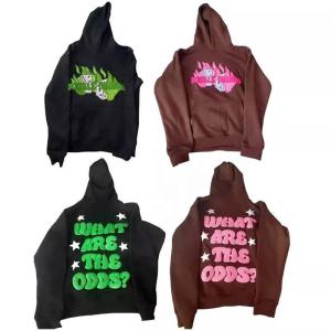 Wholesale Cotton Fleece Heavyweight No Drawstring Oversized Fitness Custom 3D Puff Print Men Hoodies from china suppliers