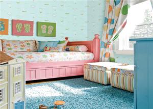 Wholesale Healthy Embossed Kids Bedroom Wallpaper Moisture Proof With Light Green Color from china suppliers