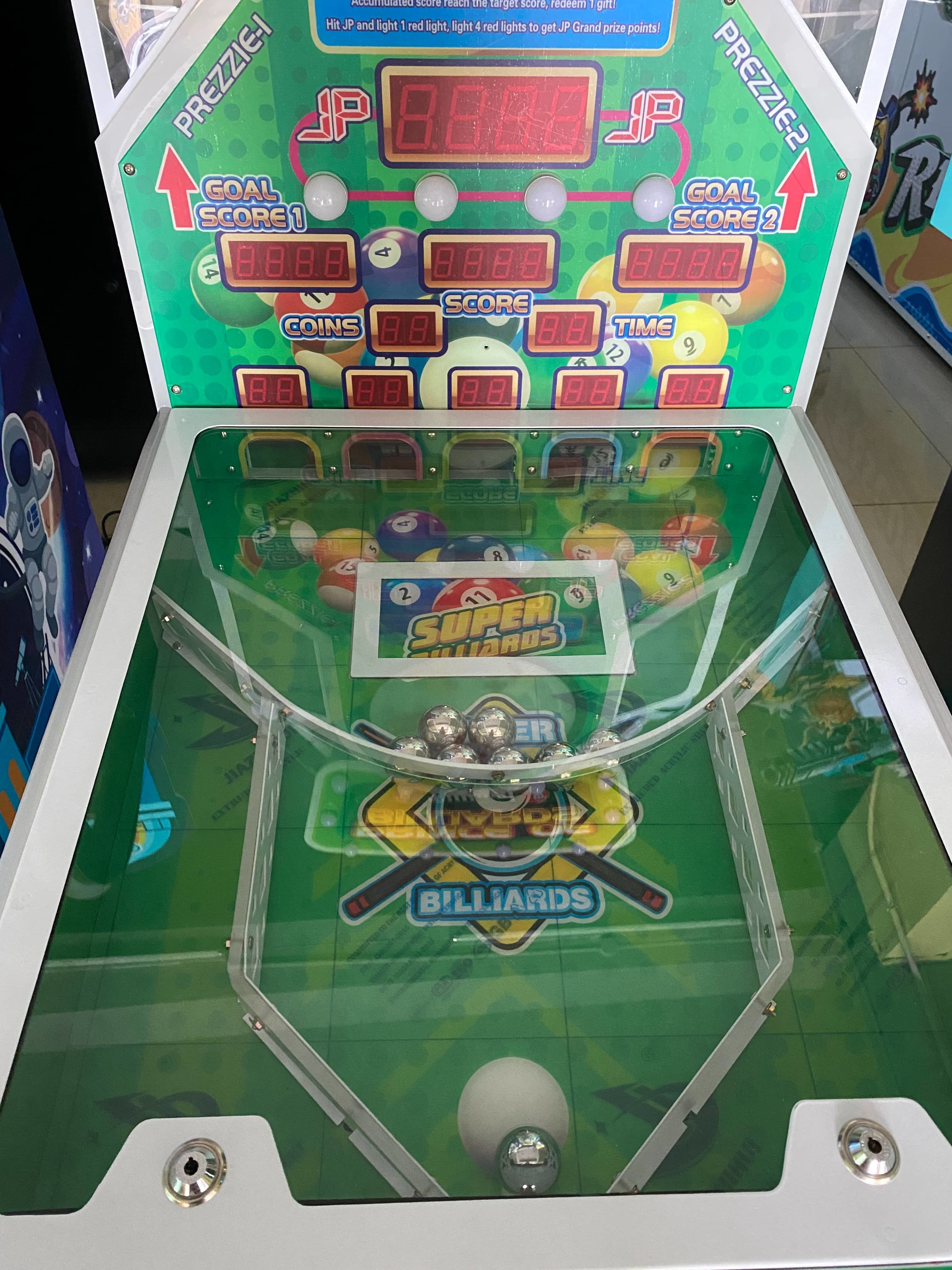 Super Billiards Arcade Lottery Coin Operated Playfun Ticket Redemption Ball Shooting Game Machine