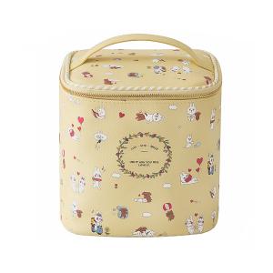 Wholesale Barrel Shape Professional Travel Cartoon Printed PU Leather Cosmetic Bag from china suppliers