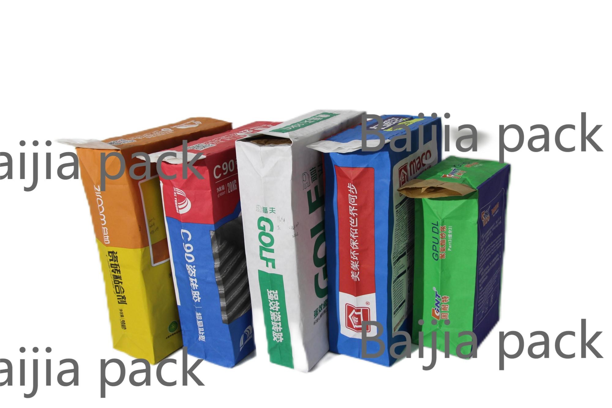 Pasted Valve Custom Size Multiwall Paper Bags With Valve And Printing