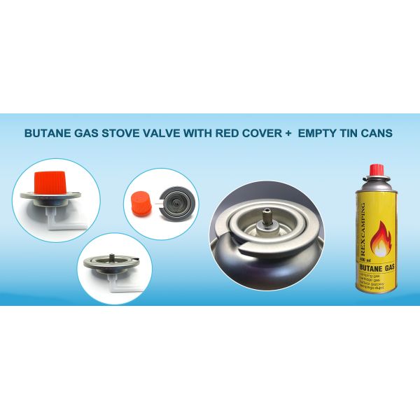 Butane gas can valve and atomizer nozzle