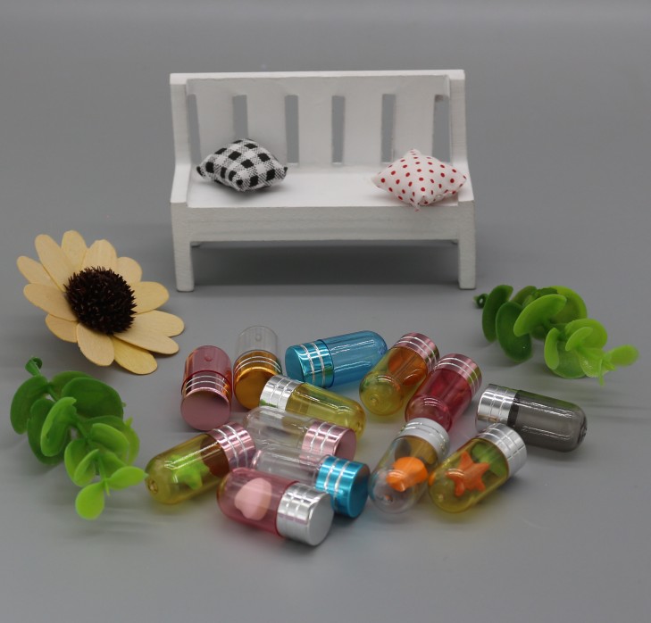 ISO9001 Mini Pill Bottles 3ml Plastic Bottle With Metal Cap