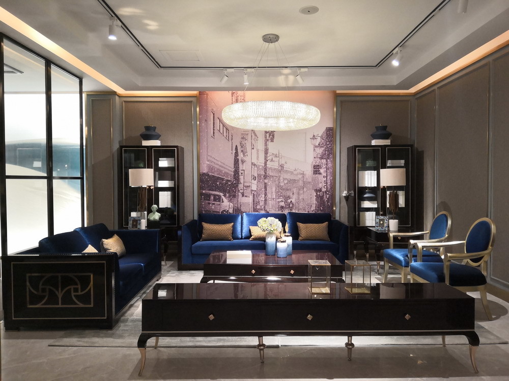 Elegance American style furniture in Light luxury design for Villa house living room leather sofa factory directly sale