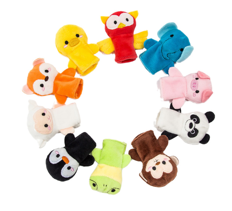 EN71 ASTM Standard plush Cartoon Animal Finger Puppets