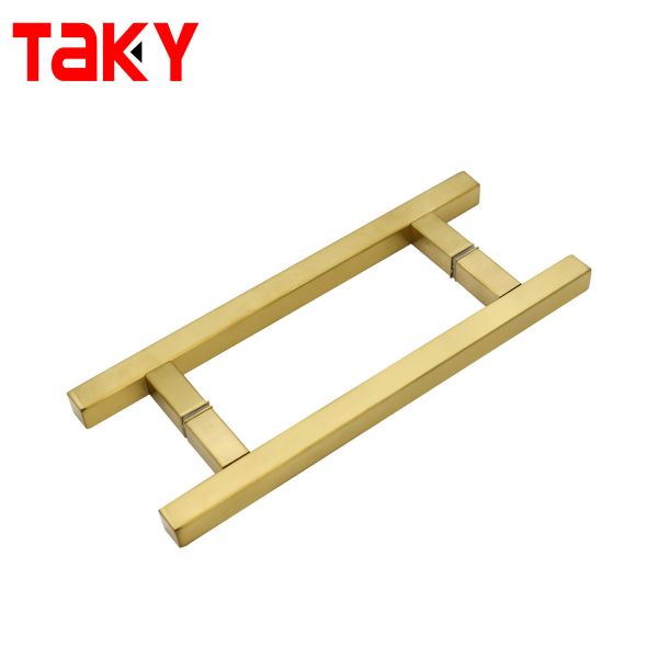 Modern Square Stainless Steel SS304 Glass Door Handle H Type Push Pull Handle for Showers
