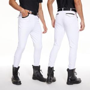 Wholesale White Knee Silicone Grips Horse Riding Pants Anti - Pilling Equestrain Breeches from china suppliers