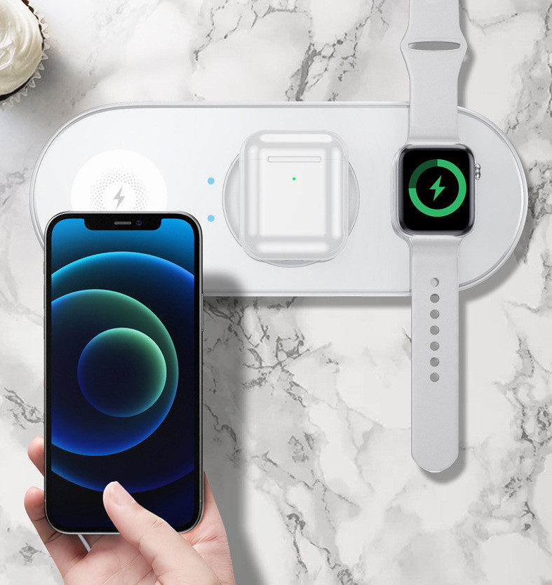 Folding Multi Port Wireless Charger For Apple Phone Headset Iwatch Charging