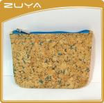 12.5x9x1CM TNT Zippered Coin Purse Women Cork Wood Material SGS