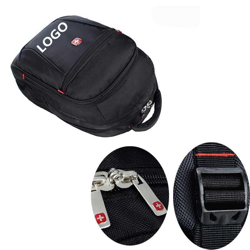 High Quality Nylon Business Leisure Backpack Black Bags Logo Customized