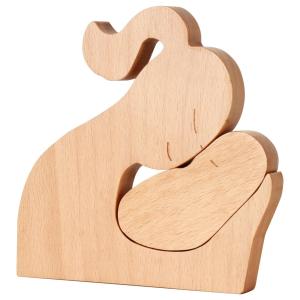 Wholesale Home Wooden Candle Holder Craft Decor Statue Cute Handmade Wooden Figurines Carving Wooden Decoration Orname from china suppliers