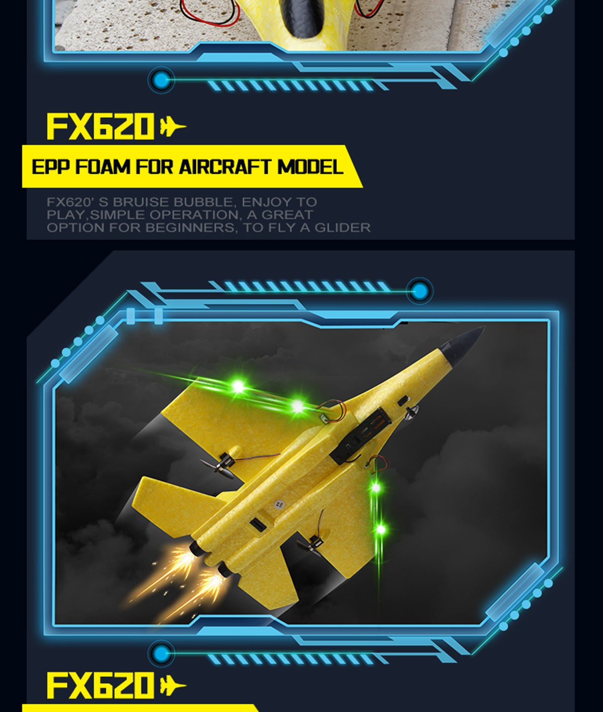 Maximum Flight Time 10-20min Epp Foam Airplane Fx-620 Rc Glider Su-35 Rc Airplane 2.4g Remote Control Fighter Hobby Plane