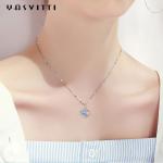210mm 0.15oz 14k Gold Gemstone Crystal Necklace Festival Silver Heart Pendant