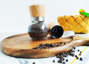 Wholesale Glass Black Peppercorn Grinders with Round Glass Jars from china suppliers
