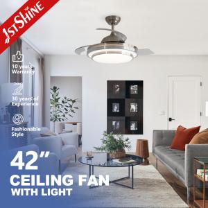 Wholesale Suspender Length 6&quot;/OEM 42 Inch Modern Retractable Led Ceiling Fan With Hidden Blades from china suppliers