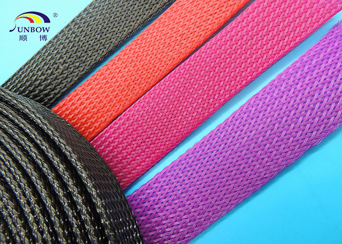 Flame Resistance PET Cable Expandable Sleeving For Wire Harness Protection
