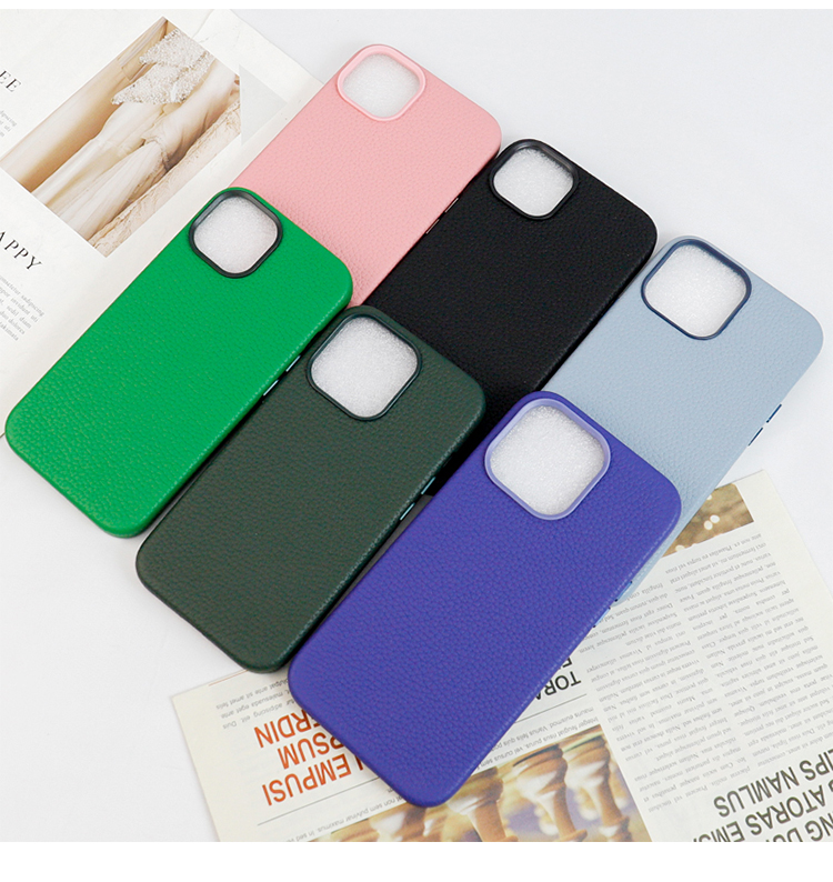 Waterproof Full Wrapped Fold Edge Pebble Grain Phone Case For Iphone 13 Pro 14pro Max