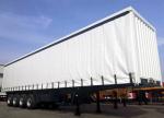 1310mm Wheel Base Steel Side Curtain Semi Trailer For 3 Axle Truck Transporting