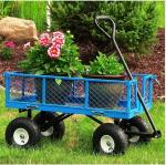 86*46*51cm Garden Wagon Cart Foot Brake And Occasion Selection For Easy