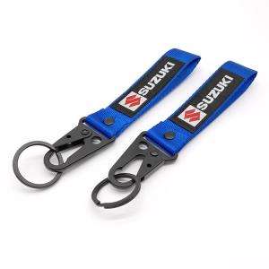 Wholesale Suzuki Racing Heritage Keychain - Dual-Layer Embroidery &amp; Industrial-Grade Clips for True Moto Fans from china suppliers