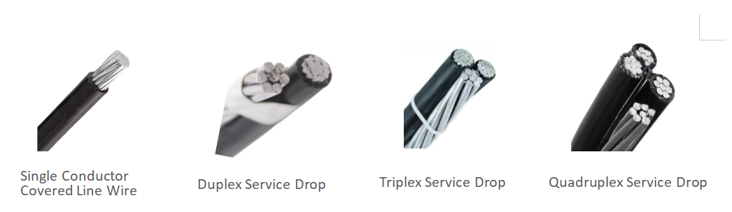 Overhead Service Drop ABC Cable AAC, AAAC, ACSR XLPE/PVC Insulated for Long-distance Aerial Installations