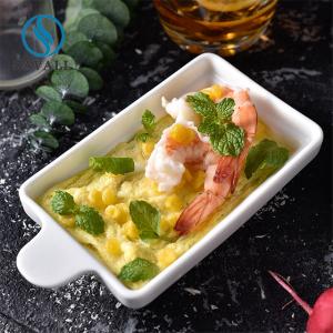 Wholesale Savall Novelty Rectangle Solid Pudding White Porcelain Bowls Cafes Coffee Shops from china suppliers