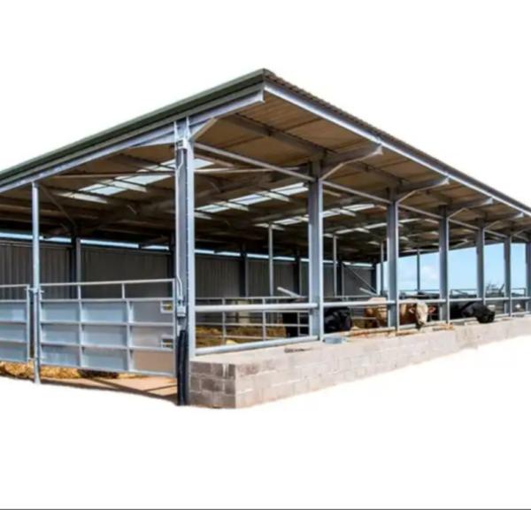 Lightweight Prefab Steel Framed Agricultural Buildings Metal Cattle Shed CE
