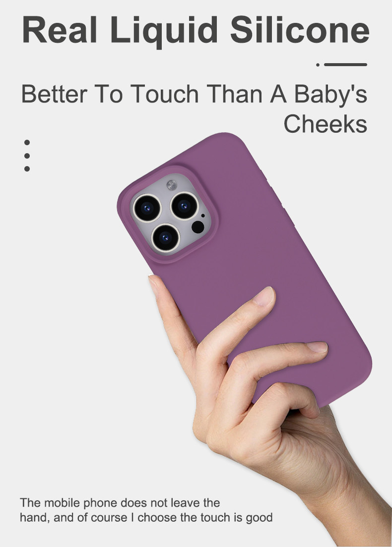Pink Liquid Silicone Soft Phone Case Silicon Mobile Phone Cover For IPhone 16