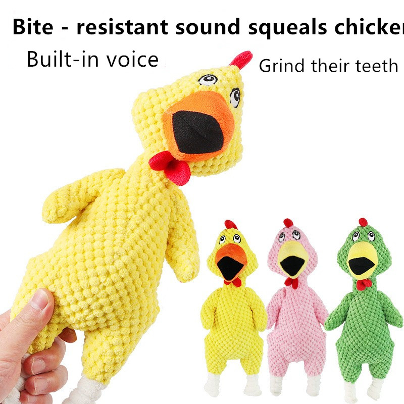 Amazon'S Popular Pink Relieving Boredom Screaming Chicken Pet Plush Toy Dog Bite Toy Pet Toy